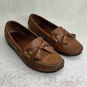 Vintage Cole Haan Leather Tassel Loafers-Brown-Women 8-Professional-Vtg-Business